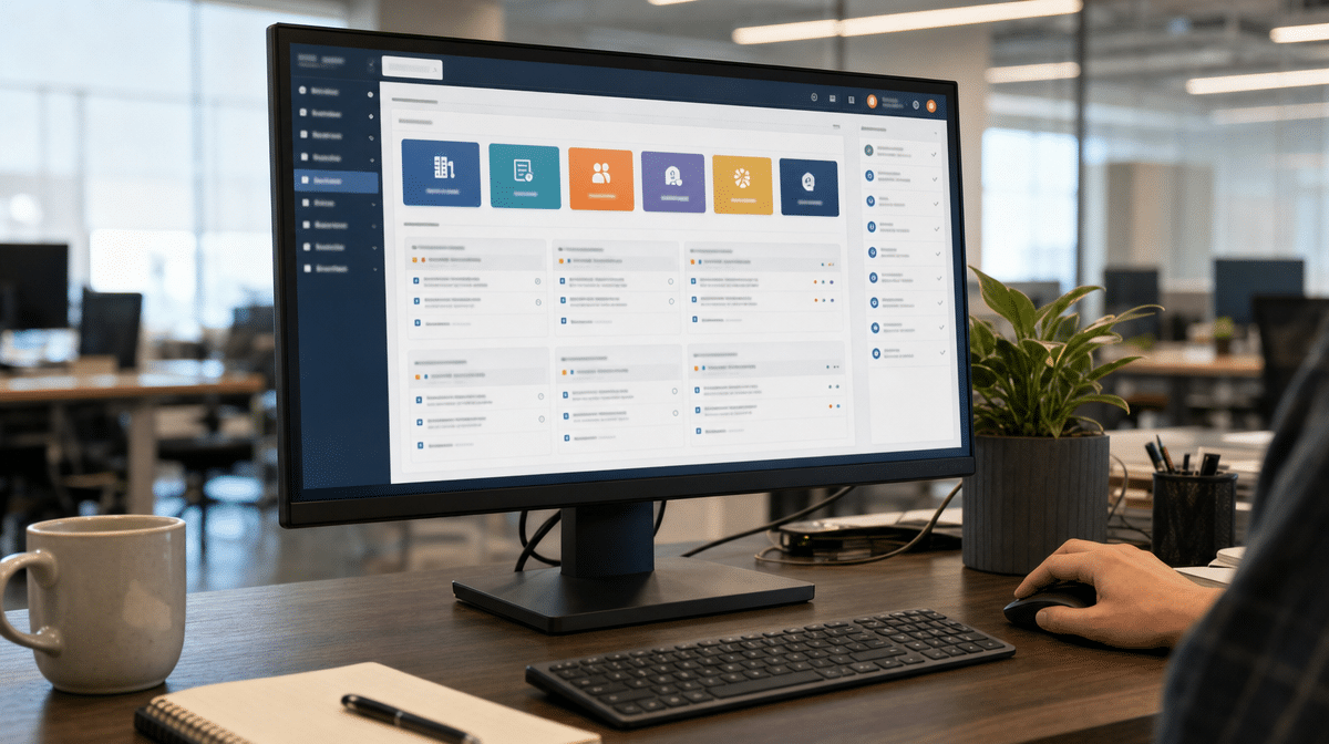 Business process library dashboard organizing policies and procedures by department