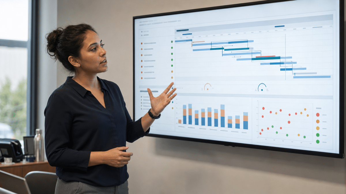 Quality manager explaining QMS schedule and workload risks