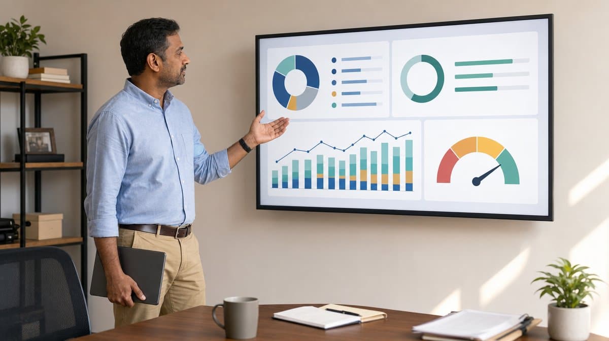 Entrepreneur reviewing startup costs, cash flow, and financial runway