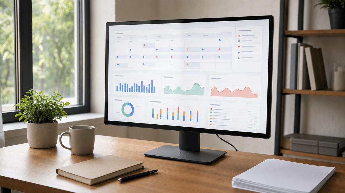Multi-channel social media content dashboard in an office