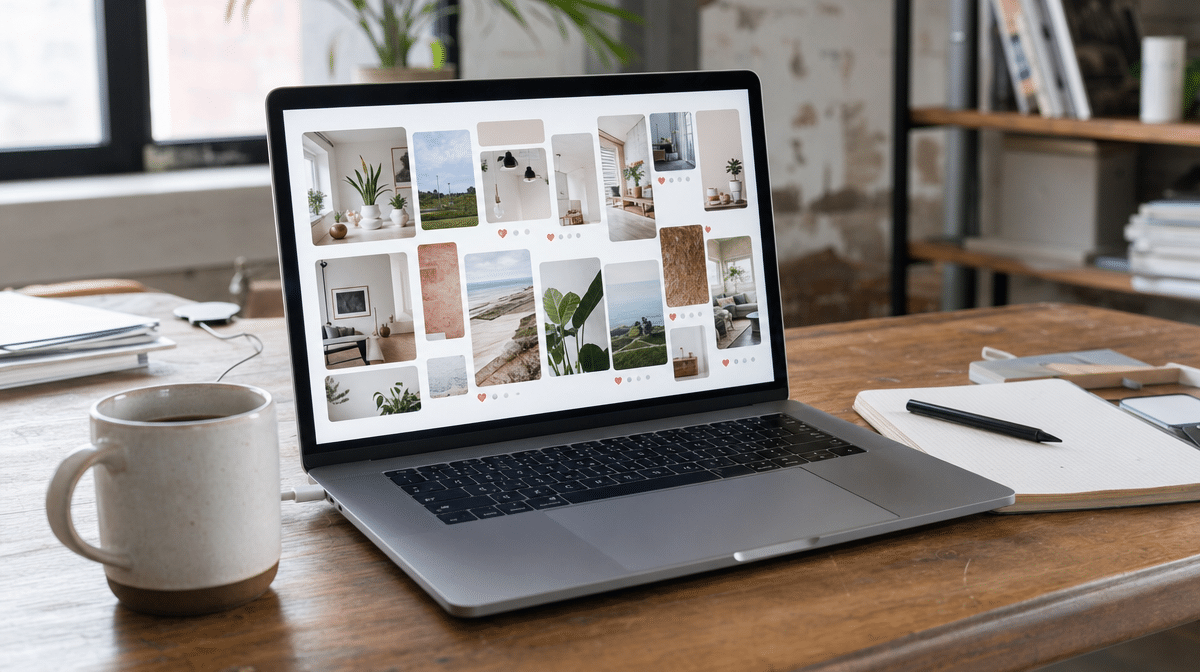 Visual content board displaying organized business resources
