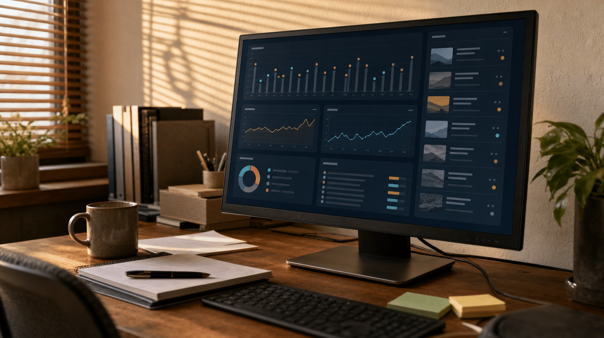 Editorial dashboard measuring social media publishing performance