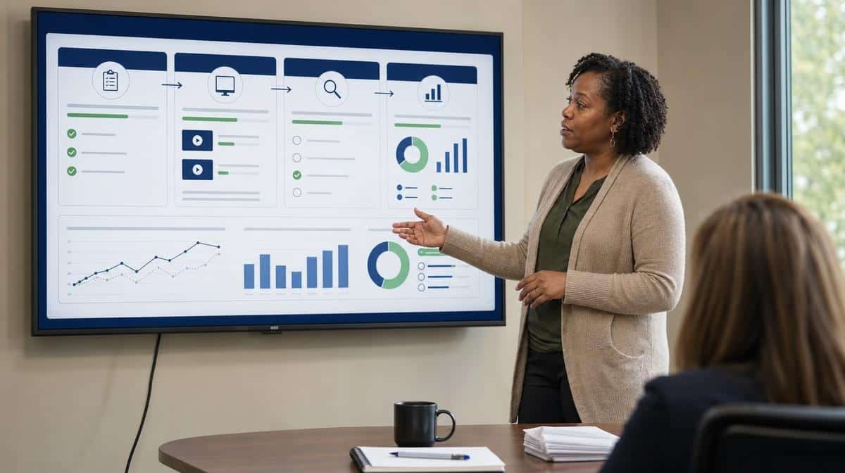 Manager explains how short training activities connect to employee performance.
