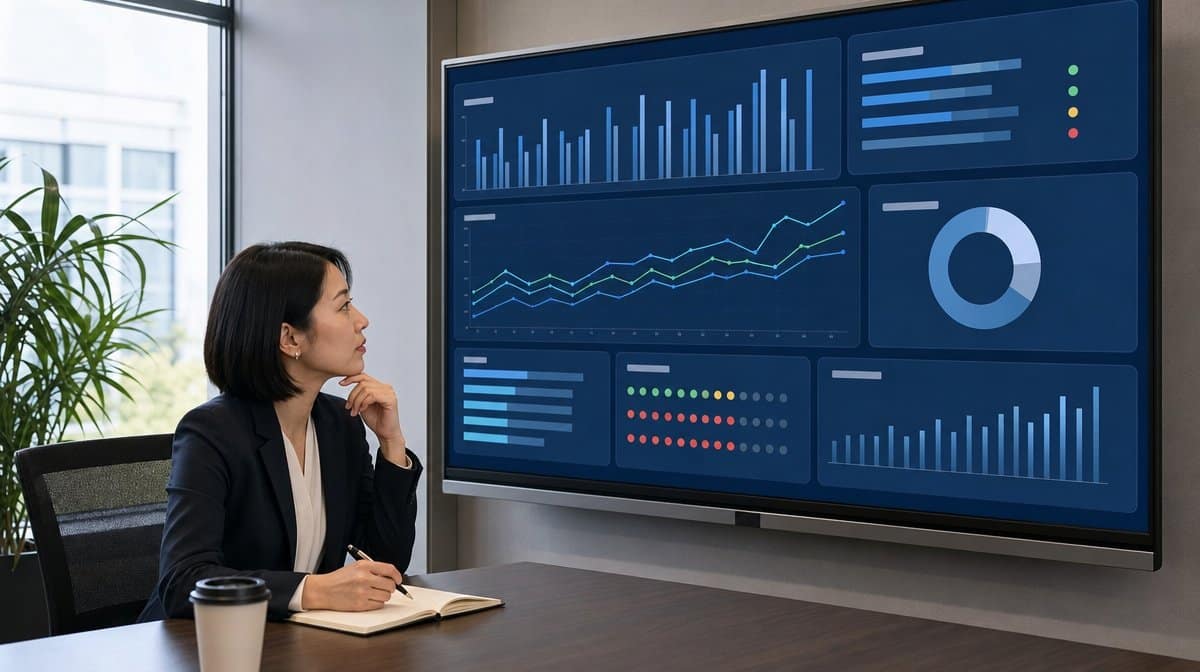 Manager evaluating the quality timeliness and priority of business information