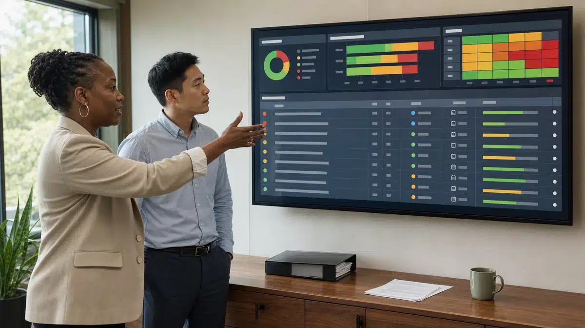 ISO 9001 gap analysis dashboard with prioritized quality system action items