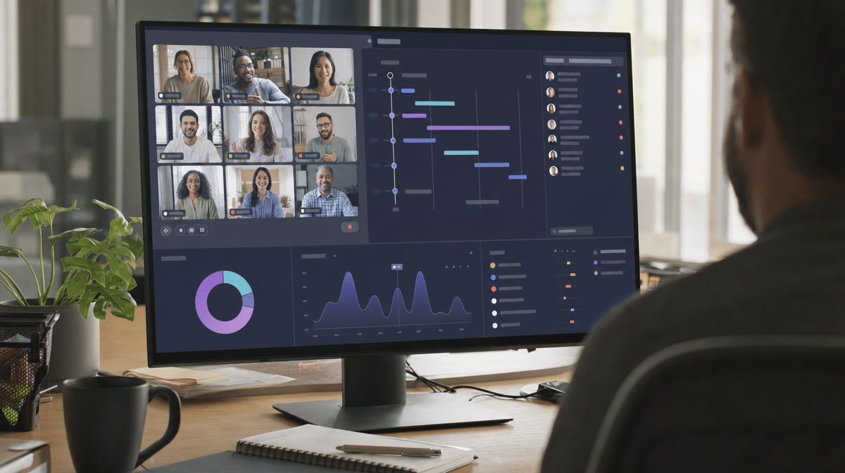 Virtual event control dashboard showing the agenda, speaker queue, attendees, and engagement metrics