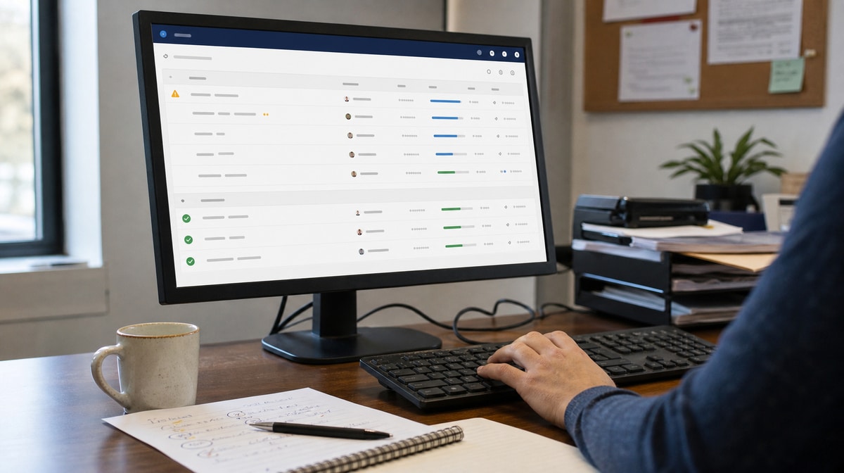 Corrective action dashboard used to resolve a client mistake