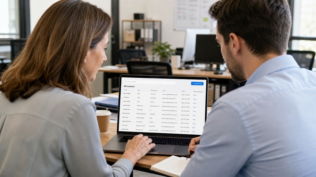 Operations manager reviewing connected communication tools