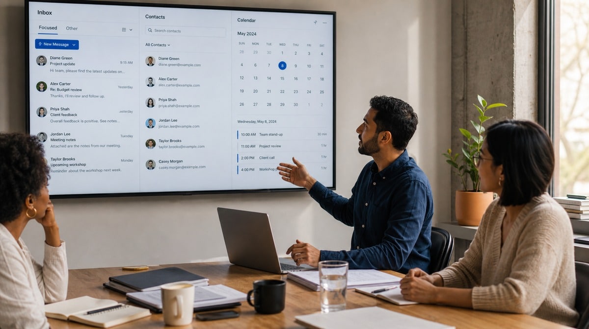 Professional scheduling an email for a focused work period