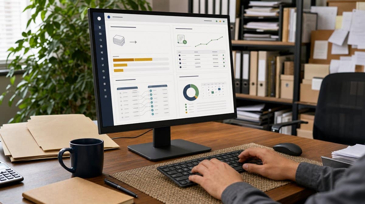 Accounting operations dashboard showing payables receivables reconciliations and close status
