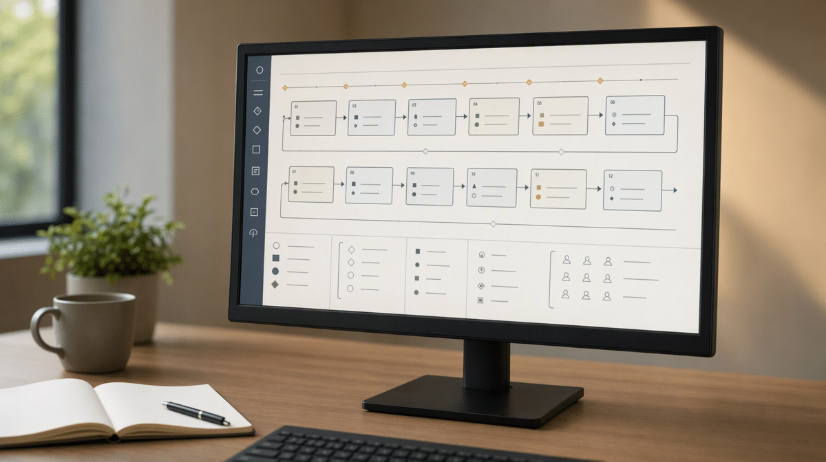Process discovery workspace showing scope inputs outputs and owners