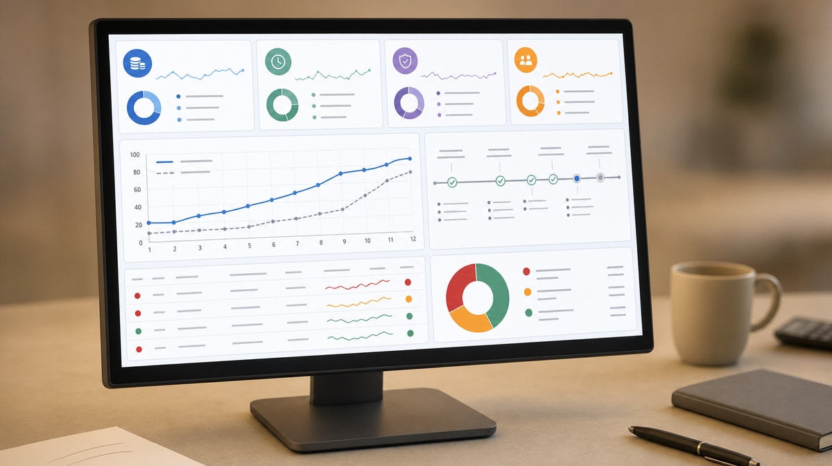 Pilot implementation dashboard tracking cost, cycle time, quality, and customer outcomes