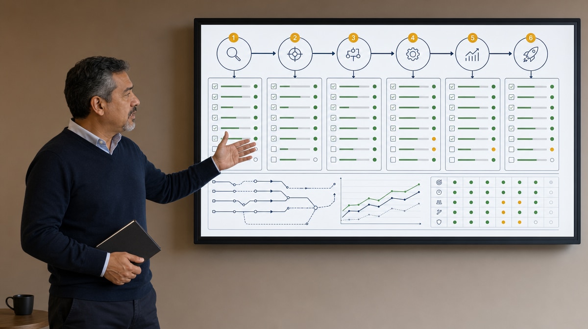 Process owner presenting a phased business process reengineering implementation plan