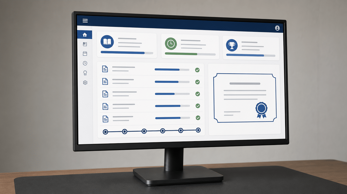 Technical writer completing a professional education course