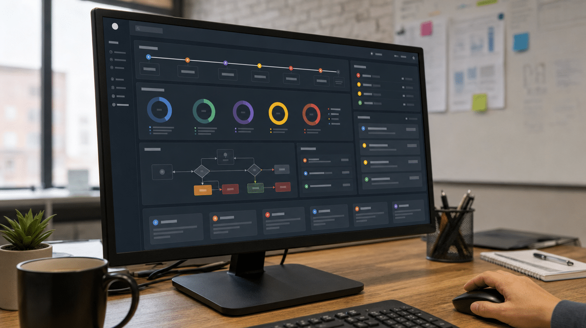 Problem-solving dashboard showing an issue timeline, root causes, and next actions