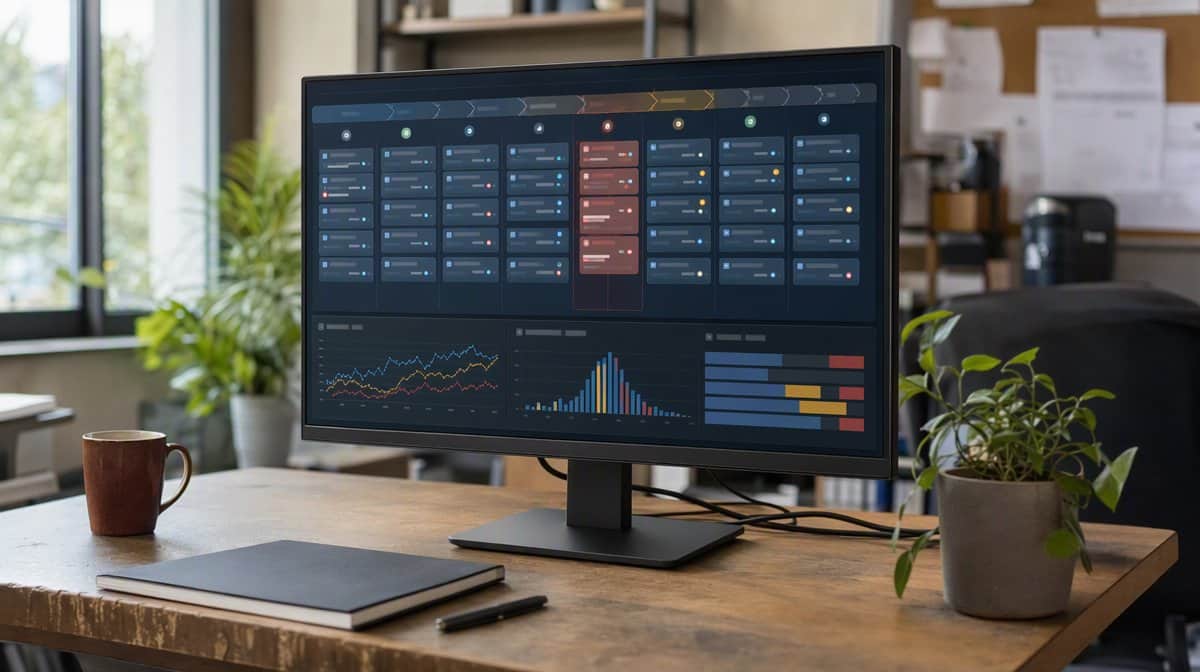 Workflow dashboard revealing process bottlenecks and queue buildup