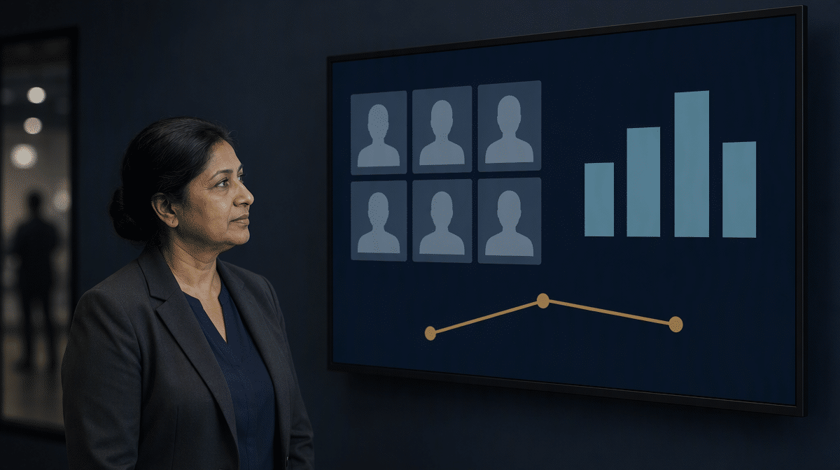 Event manager reviewing a hybrid trade show operations dashboard