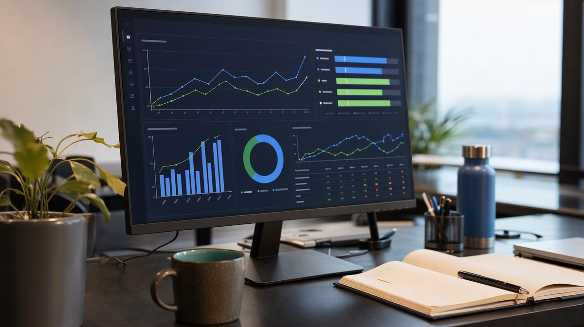 Process performance dashboard comparing current results with improvement targets