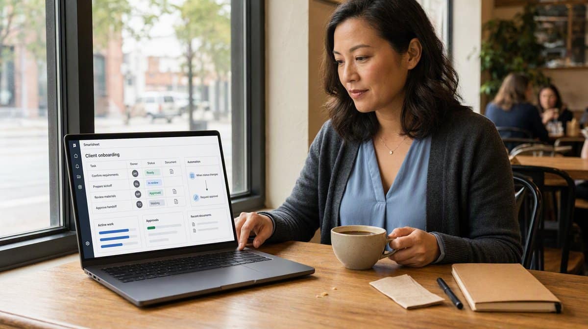 Smartsheet workflow interface used by an operations team