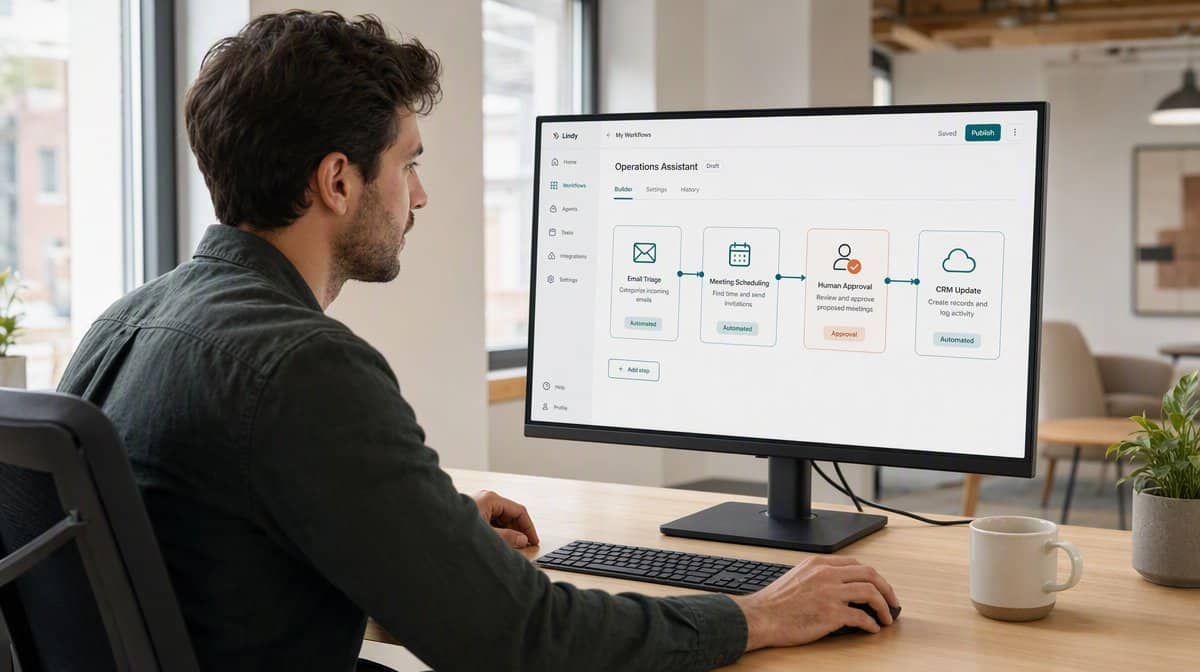 Lindy AI agent interface reviewed by an operations team