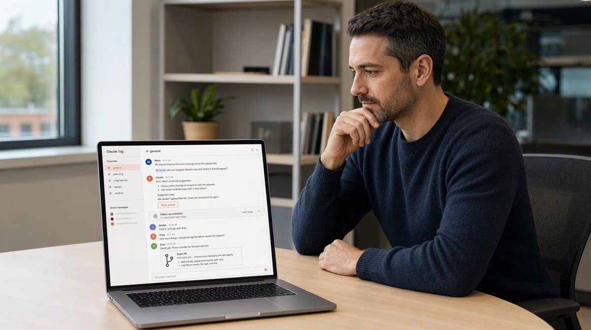 Claude Tag AI agent interface reviewed by an operations team
