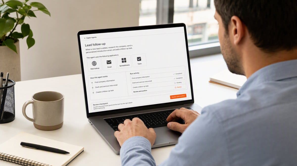 Zapier Agents AI agent interface reviewed by an operations team