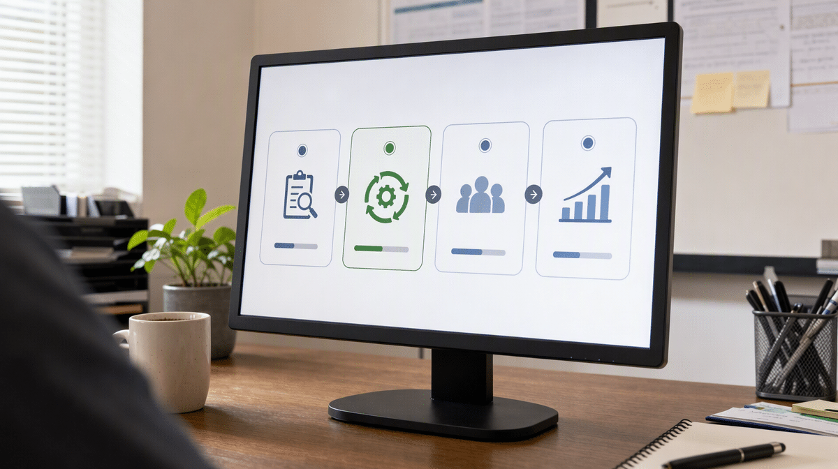 ISO implementation roadmap with continual improvement phase highlighted