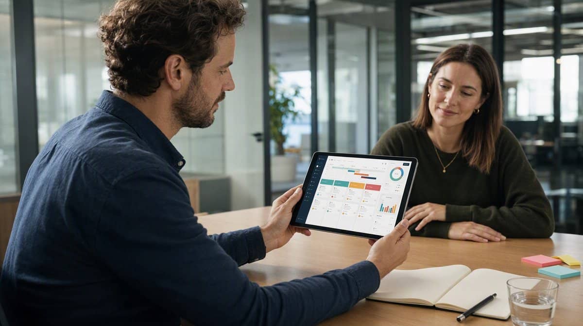 Asana work management interface in a realistic workplace